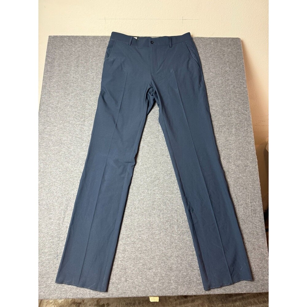 Dunning Golf Pants Mens 33x37 Blue Performance Flat Front Stretch Bottoms